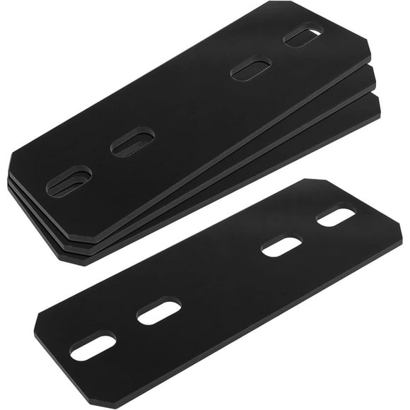 Qucyy 4 Pack 10 Inches Black Slotted Flat Mending Plate for 4x4 Post, Width 3", Slightly Adjustable Straight Metal Steel Repair Fixing Bracket for Industrial Farmhouse Woodworking Thickness 3.9mm