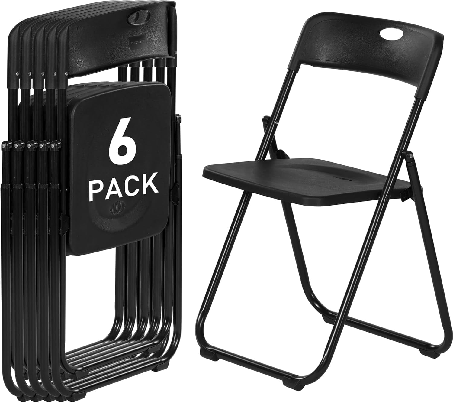 Zimtown Set of 4 Plastic Folding Chairs, Heavy Duty Stackable