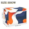 thumbnail image 5 of Yayeee Collapsible Cube Storage Bin with Lid Fabric Closet Decorative Basket with Handles, Blue Abstract Wavy, 5 of 7