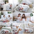 thumbnail image 5 of Christmas Bedding Duvet Cover Set Queen Size 4 Pieces Cute Winter Snowman Snowing Scenery Wood Grain Bedding Set with Zipper Closure, 1 Comforter Cover 90x92 Inches 1 Flat Sheet & 2 Pillow Cases, 5 of 7