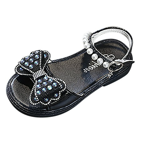 

Girls Summer Princess Shiny Pearl Bow Knot Shoes Kids Children Baby Daily Footwear Casual First Walking