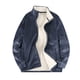 thumbnail image 4 of Chaqueta informal de lana de cordero para hombre, cuello levantado, manga larga, bolsillo con cremallera, tapas sólidas, además de abrigo de lana Pompotops  oipoqjl37923, 4 of 9