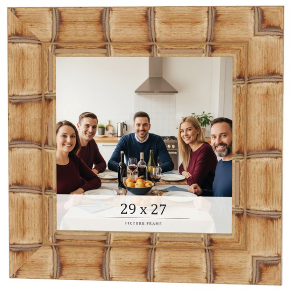 29x27 Frame Beige Real Wood Picture Frame Width 3 inches | Interior Frame Depth 0.5 inches |