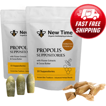 2-Pack Propolis Suppositories with Manuka Honey, Enhanced Botanical Formula,  for Men & Women