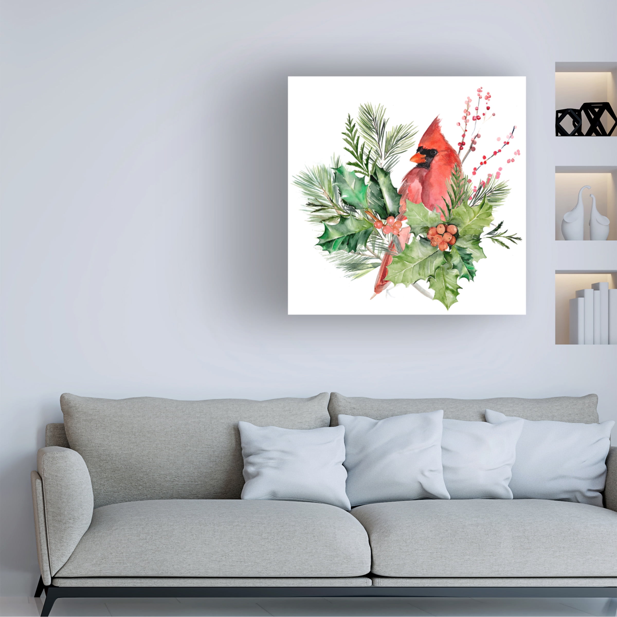Jennifer Paxton Parker 'Cardinal Holly Christmas I' Canvas Art