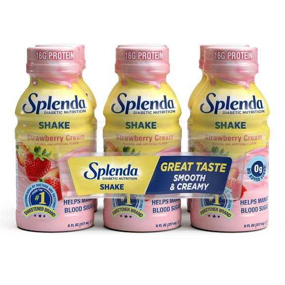Splenda Diabetes Care Shake, To help manage blood sugar, 8oz Strawberry Cream 24ct