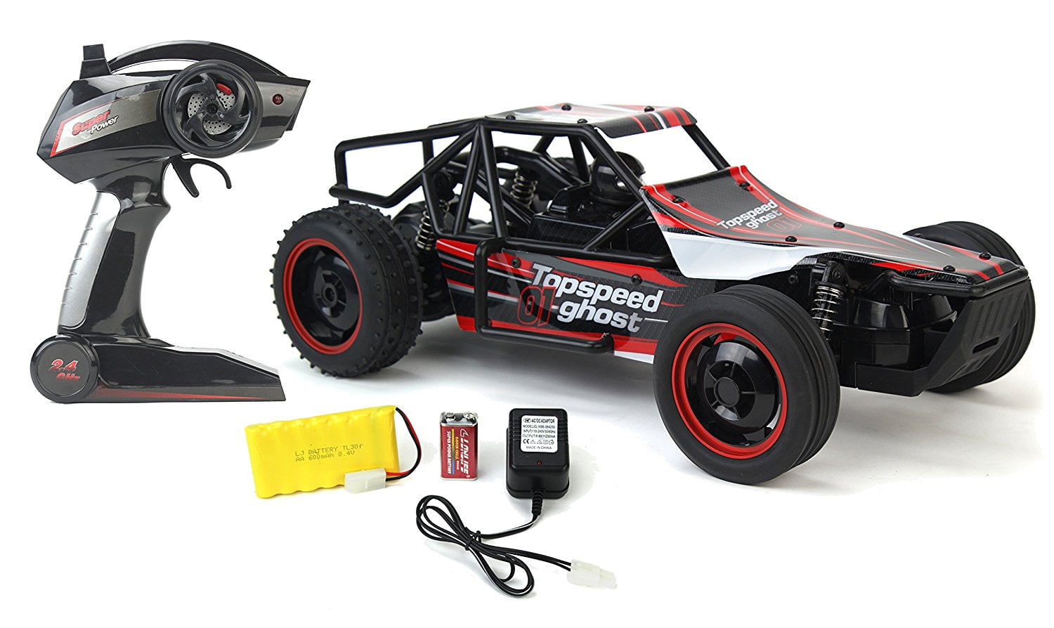 Gallop Ghost Top Speed Remote Control 2.4 GHz RC Red Toy Buggy Car 1:10 Scale Size Ready To Run w/ Working Suspension, Spring Shock Absorbers Walmart.com