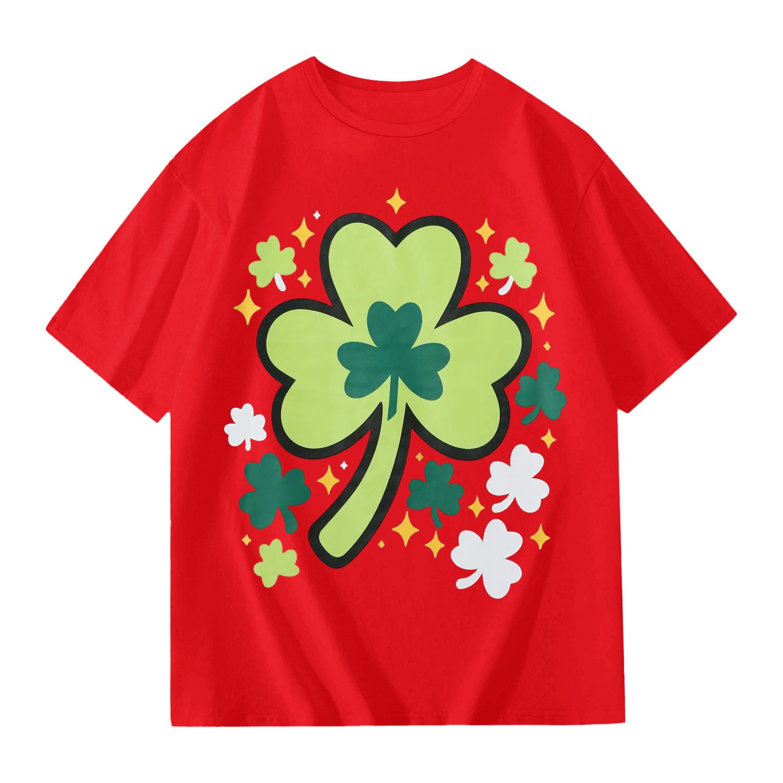 WERYOUNG Girl s T-Shirts St Patrick s Day Short Sleeve Crewneck Leaf Printed Kids Fashionable T Shirts Daily Wear Comfort Fit Tee Shirts Home Lounging Versatile Cozy Children Tops