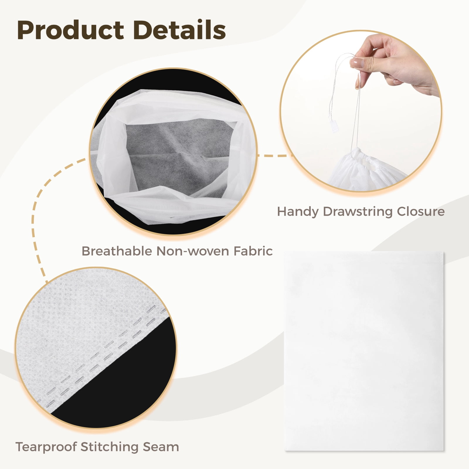 200 Pcs Travel Shoe Bags, 12.1×14.4in Dustproof Drawstring Shoe Storage Bags, Breathable Non-Woven Shoe Covers, Portable Shoe Pouches, Travel Storage Organizers for Purse, Boots
