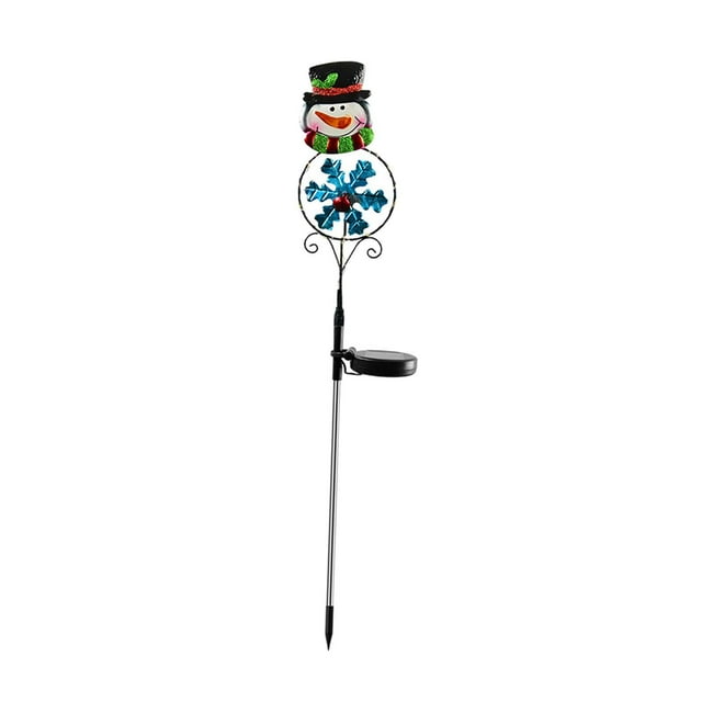 Adorno navideño con luz LED para exteriores, decoración para fiestas navideñas, luz solar brillante para , resistente al agua para jardín Muñeco de nieve