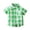 Green, variant on Toddler Boys Gingham Shirt Short Sleeves Lapel Shirt Open Front Button-Down Shirt Summer Lightweight Plaid School Uniform Outfits