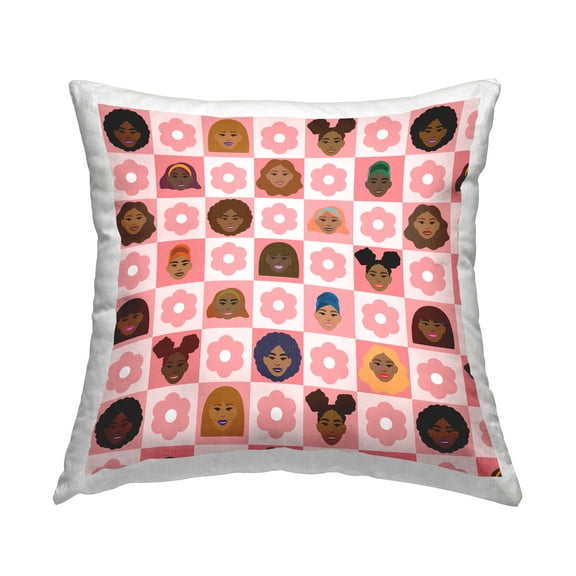 Stupell Industries Varied Patterned Girls Pink Flower Blossoms Design by Hey Bre! Creative Studio Throw Pillow