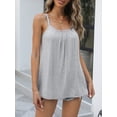 thumbnail image 3 of Charmo Womens Flowy Pleated Camisole Built in Bra Adjustable Straps Loose Tank Tops S-3XL, 3 of 5