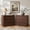 Walnut, variant on ARKANTOS Modern Nightstand with 3 Handleless Storage Drawers, Wooden Oversized Night stand Bedside Table for Bedroom, Sofa Couch, Living Room, Walnut