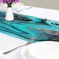 thumbnail image 6 of GZHJMY Blue Marble Texture Table Runner Machine Washable Polyester Table Runner Rectangle Reversible Dresser Scarves Table Decor 13 x 70 Inch, 6 of 7