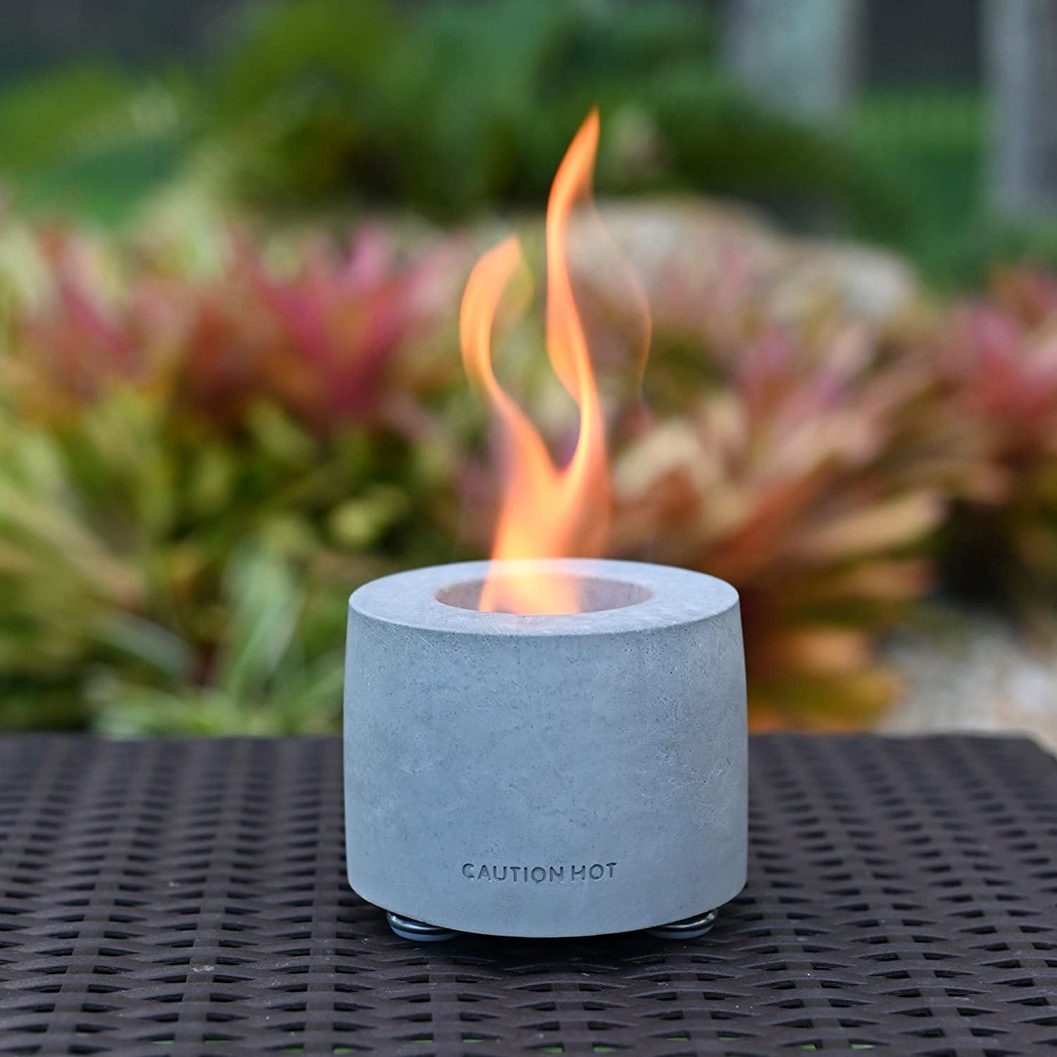 COLSEN Hex Small Tabletop Bio Ethanol Rubbing Alcohol Fireplace Indoor Outdoor Fire Pit Portable Fire Concrete Bowl Pot Fireplace