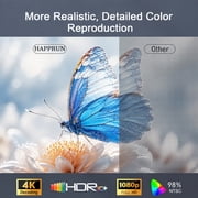 HAPPRUN Official Licensed Google TV Smart Projector, 4K Projector with WiFi & Bluetooth, Dolby Sound, Auto Focus & Keystone, Built-in Streaming Apps, 400 ANSI Movie Projector for Indoor & Outdoor