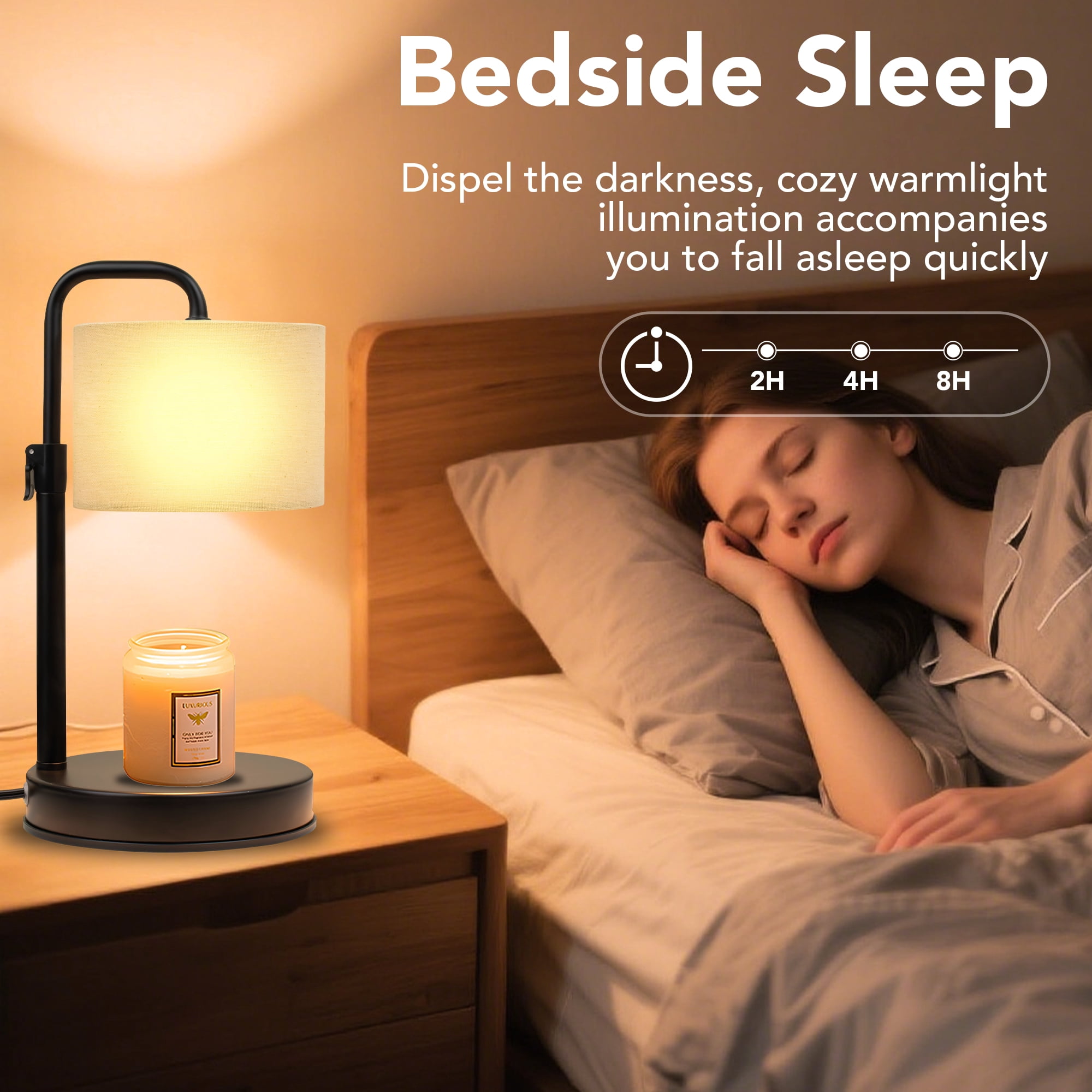 DAYBETTER Candle Warmer Lamp with Timer, Dimmable,Adjustable Height Wax Warmer Lamp with 2*50W Bulbs, House Warming Gifts for Mom Friend Bedroom Home Decor DAYBETTER Candle Warmer Lamp with Timer, Dimmable,Adjustable Height Wax Warmer Lamp with 2*50W Bulbs, House Warming Gifts for Mom Friend Bedroom Home Decor - Image 7