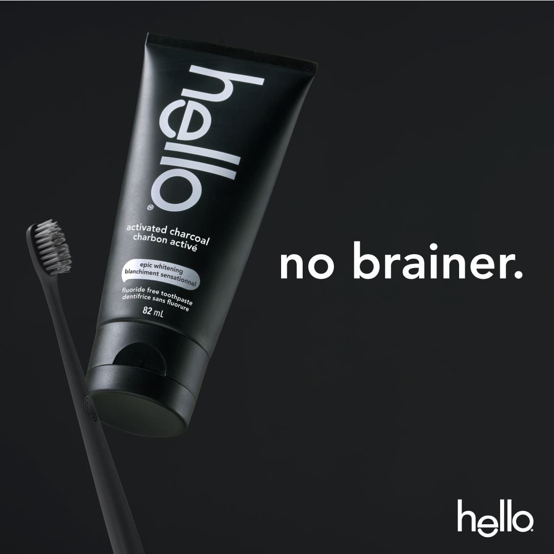 Hello Activated Charcoal Fluoride Free Toothpaste - 82 mL, Hello Charcoal Toothpaste
