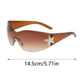 thumbnail image 2 of Mupvlun Rimless Y2K Sunglasses Star Wrap Around Glasses 2000S Accessories for Women Men Trendy Fashion Cool Shield Shades Silver, 2 of 3