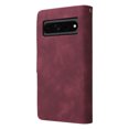 thumbnail image 6 of Dteck Compatible with Google Pixel 7 Pro Wallet Case,Premium PU Leather Zipper Flip Folio Wallet with Wrist Strap Magnetic Closure Built-in Kickstand Protective Cover,Winered, 6 of 7