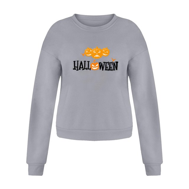 Sudaderas gráficas de Halloween Yinane Casual manga larga gris 2xl