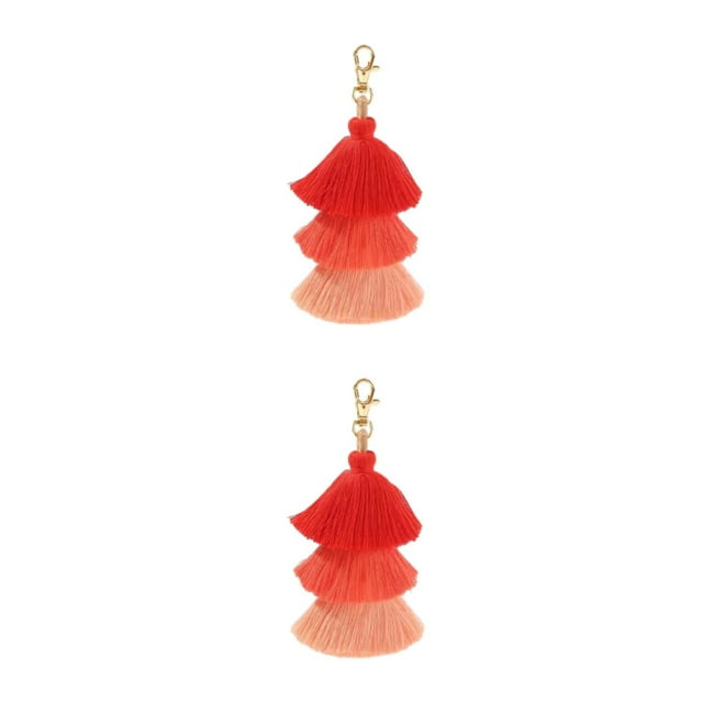 VONKY Stay Fashionable Everywhere Multifunctional Tassel Keychain – Lightweight And Portable Wide Application Cotton type A 2Set