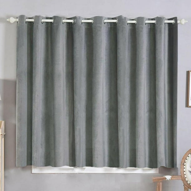 Charcoal Gray Blackout Curtains Pack Of 2 52 X 64 Inch Grommet Noise Cancelling Com Charcoal Gray Blackout Curtains Pack Of, 64 Inch Curtains
