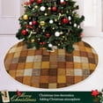 thumbnail image 6 of FMSHPON Brown Mosaic Buffalo Plaid Xmas Christmas Tree Skirt Stand Mat for Holiday Party Decoration Indoor Outdoor 48 inches, 6 of 6
