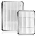 thumbnail image 1 of SUTENGDA Stainless Steel Baking Sheet with Rack Set(2 Pans + 2 Racks)  Cookie Sheet Baking Tray with Cooling Racks for Home Restaurant  Oven & Dishwasher Safe, 1 of 7