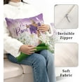 thumbnail image 3 of Easter Pillow Covers 16x16 He is Risen Throw Pillow Covers Cross Lily Flower Pillowcase Spring Purple polyester Cushion Case for Sofa Patio Garden Set of 2, 3 of 4