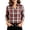 Wine A10, variant on Edvintorg Shirts for Women Trendy V Neck Lightweight Pullover Top 3/4 Length Sleeve Plaid Blouse Plus Size Women Clothes Multicolor M