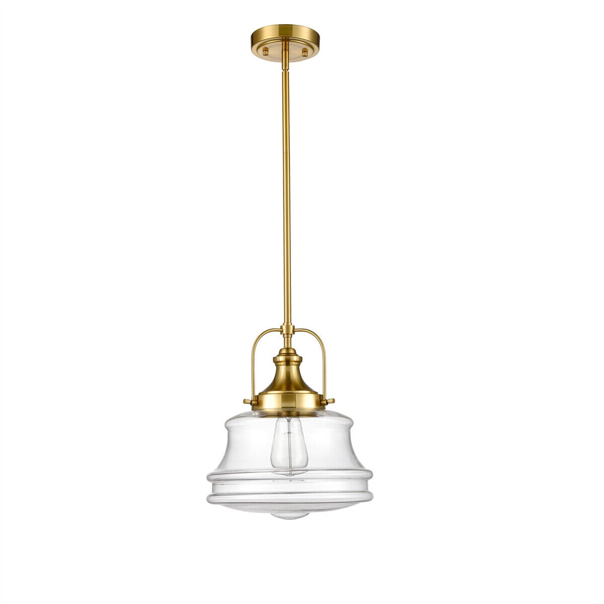 Modern Schoolhouse Pendant Light Fixtures Brass Hanging Light for Kitchen Island