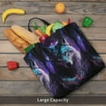 thumbnail image 4 of KLL Purple Sky Wolf Pattern Aesthetic Tote Bag for Women Beach Bag Shopping Bags Shoulder Bag Reusable Grocery Bags, 4 of 5