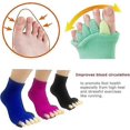 thumbnail image 4 of Toe Separator Socks, 3 Pairs Foot Alignment Socks Yoga Massage Toeless Socks Pain Relief Improves Circulation Stretchy, 4 of 5