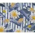 thumbnail image 4 of oneOone Cotton Flex Grayish Blue Fabric Stripe|Triangle & Daisy Floral Sewing Material Print Fabric By The Yard 40 Inch Wide, 4 of 4