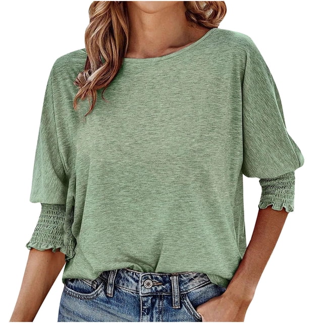 Blouses à Manches Courtes pour Femmes Blouses Décontractées Unies à Col Rond Manches Courtes Hauts Blouses Femmes Hauts à Manches Courtes Femmes Blouse à Manches Courtes Hauts à Manches Courtes pour Femmes