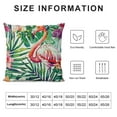 thumbnail image 5 of Creowell Tropical Leaves Pillow Covers  Outdoor Decorations Green Leaf Flowers Flamingo Bird Throw Pillowcases Cushion Cover for Sofa Bed Farmhouse Car Couch Party Favor, 5 of 5