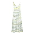 thumbnail image 4 of Besolor Robes d'Été pour Femmes Tendance Imprimée Col en V Bretelles Spaghetti Robe de Plage Décontractée Fluide Maxi, 4 of 5