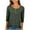 Green, variant on Eyelet Tops for Women 3/4 Length Sleeve T-Shirts Henley Crew Neck Tee Dressy Casual Blouase Plain Tshirts (XL, Pink)