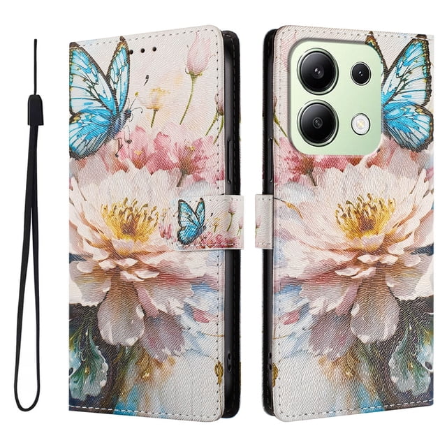 FOXDOCK Funda Tipo Cartera para Xiaomi Redmi Note 13 4G con Soporte y Correa – Diseño de Patrones Lindos
