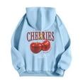 thumbnail image 5 of KDFJPTH Sweatshirts for Women Loose Fit Cherry Hoodie Top, 5 of 6