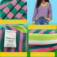 thumbnail image 4 of Women Striped Sweatshirts Long Sleeve Oversized Pullover Tops V Neck Fall Casual Loose Sweater, 4 of 5