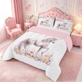 thumbnail image 3 of Manfei Animal Unicorn Queen Comforter Set 3 Pieces,Oriental Floral Bird Comforter Sets Queen,1 Comforter and 2 Pillowcases,Reversible, 3 of 6