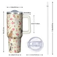 thumbnail image 2 of OBREWU Pitbull Dog and Flower Floral Tumbler with Handle and Lid,Pitbull Dog and Flower Floral 40oz Double Wall Vacuum Insulated Tumbler,Cups Gift for Women and Men, 2 of 7