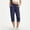 Navy, variant on CYRBOKO Women's Capri Pants, Drawstring Relaxed Casual Elastic Waist Athletic Cargo Capris with Pockets Dark Gray Size XL