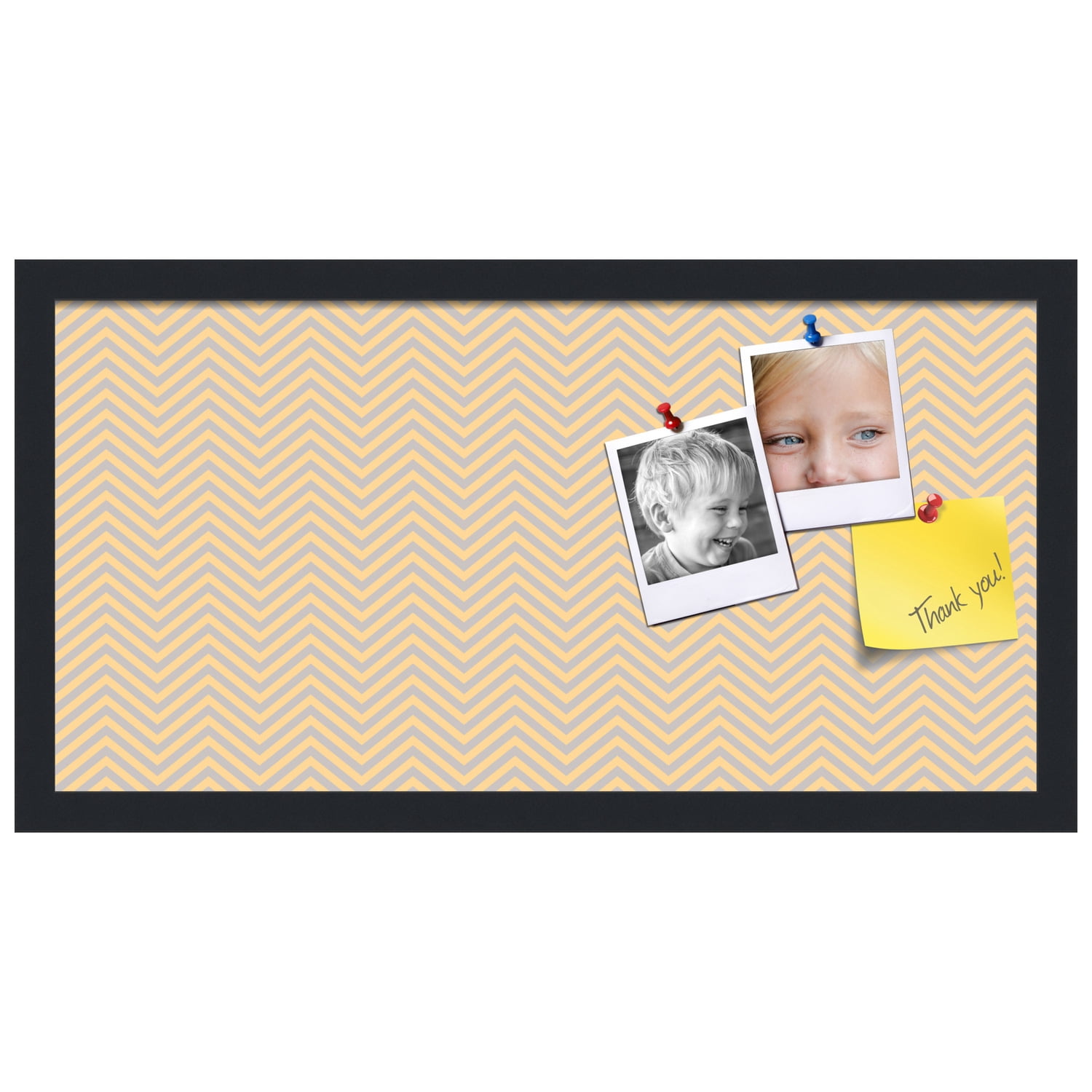 PinPix ArtToFrames 22x10 Custom Cork Bulletin Board    Poster Board Has a Fabric Style Canvas Finish, Framed in Satin Black (PinPix-263)