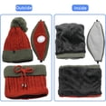 thumbnail image 2 of Visland Womens Pom Beanie Hat Scarf&Mask Set,Fleece Lined Knit Ski Winter Warm Set, 2 of 7