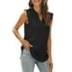 thumbnail image 2 of Txlixc, camisetas sin mangas de verano para mujer, sin mangas, lisas/flores/hojas, camisas de encaje con cuello en V, chaleco informal suelto para mujer Txlixc  Estilo de ocio, 2 of 6