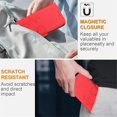 thumbnail image 6 of Wallet Leather Case For Motorola Moto G Play 2025 6.8",with Card Holder,wristband, Shockproof Kickstand Embossed Little Cat Watering Tree Phone Case,Red,For Moto G Play 2025, 6 of 8